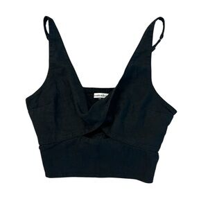 Abercrombie & Fitch Black Linen Crop Top 🖤